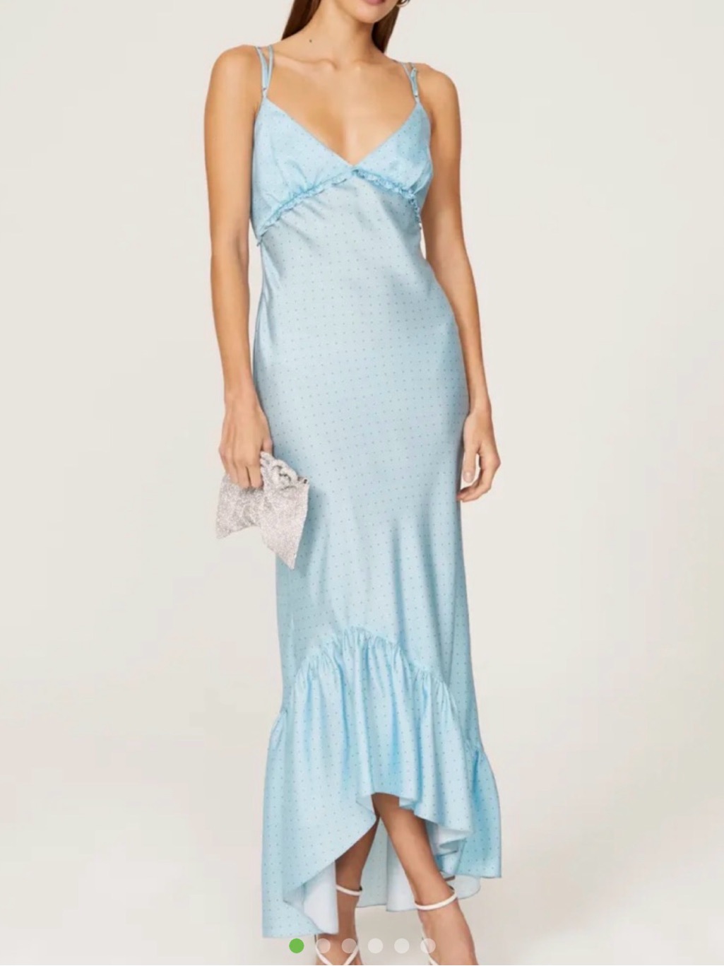 Cinq Sept Tie Back Blue Dot Dress